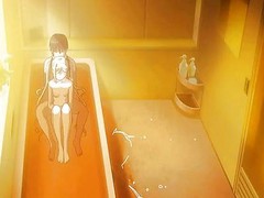 Hot Blonde Anime Girl In Bathroo...