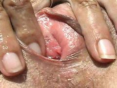 Close Up Of Hairy Mature Pussy Fingered