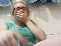 Teen Plays With Herself In Bathroom