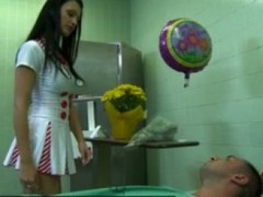 Sexy Nurse Aletta, Who Craves A Cock In Her Ass, Teases Sleeping Patie...