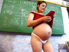 Filming His  Pregnant Teacher Masturbati...