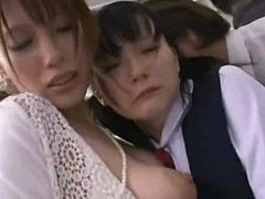 Shy Mother And Daughterl Groped And Used In A Bus