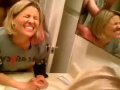 Cute Milf Fucked In Front Of The Bathrrom Mirror