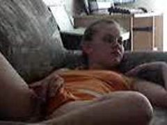 Girl Masturbates To Porno