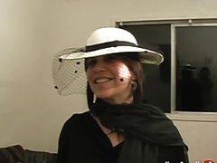 Polly Garter Toying Her Hairy Pussy