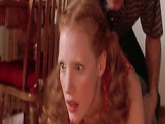 Jessica Chastain Naked In A Kitchen With The Guy As He Makes Out With Her And Lifts Her Up To Place Her On The Counter Top. Then Jessica Chastain Topless Doing A Sexy Striptease On Stage At A Club. From Jolene.