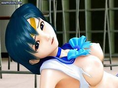 3d Animated Babe With Nice Boobs Is Getting Felt Up And Fingered