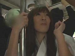 Japanese Girl Takes Cumshots On The Bus
