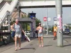 Girl Nude In Public And Kicked By An Old...
