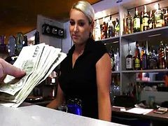 Big Tits Amateur Bartender Payed And Fucked A
