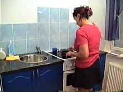 Amalia And Young Fucker In Kitchen