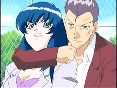 Blue-haired Anime Beauty Gets Her Mouth Gagged With A Thick Dick