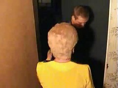 Old Blonde Granny Satisfies A Boy